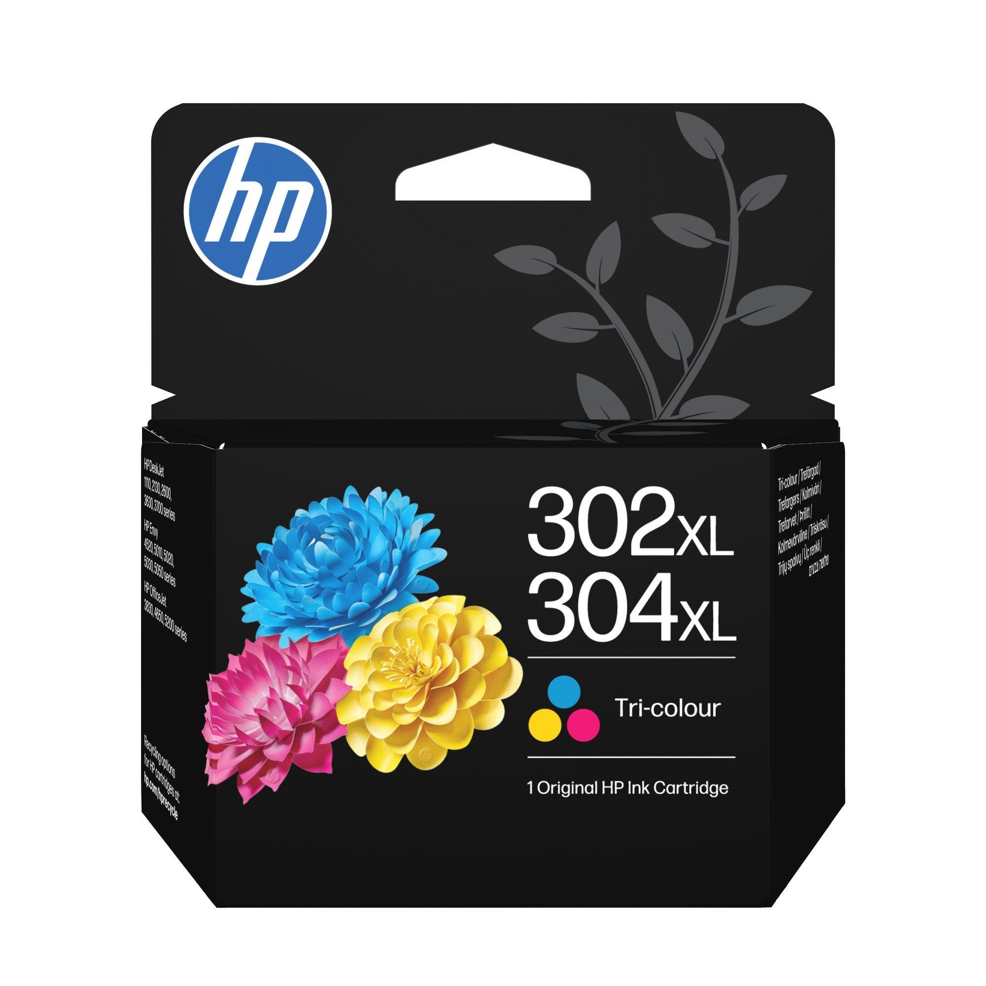 Tinteiro HP 302XL/304XL (100 páginas - Ciano, Magenta e Amarelo)