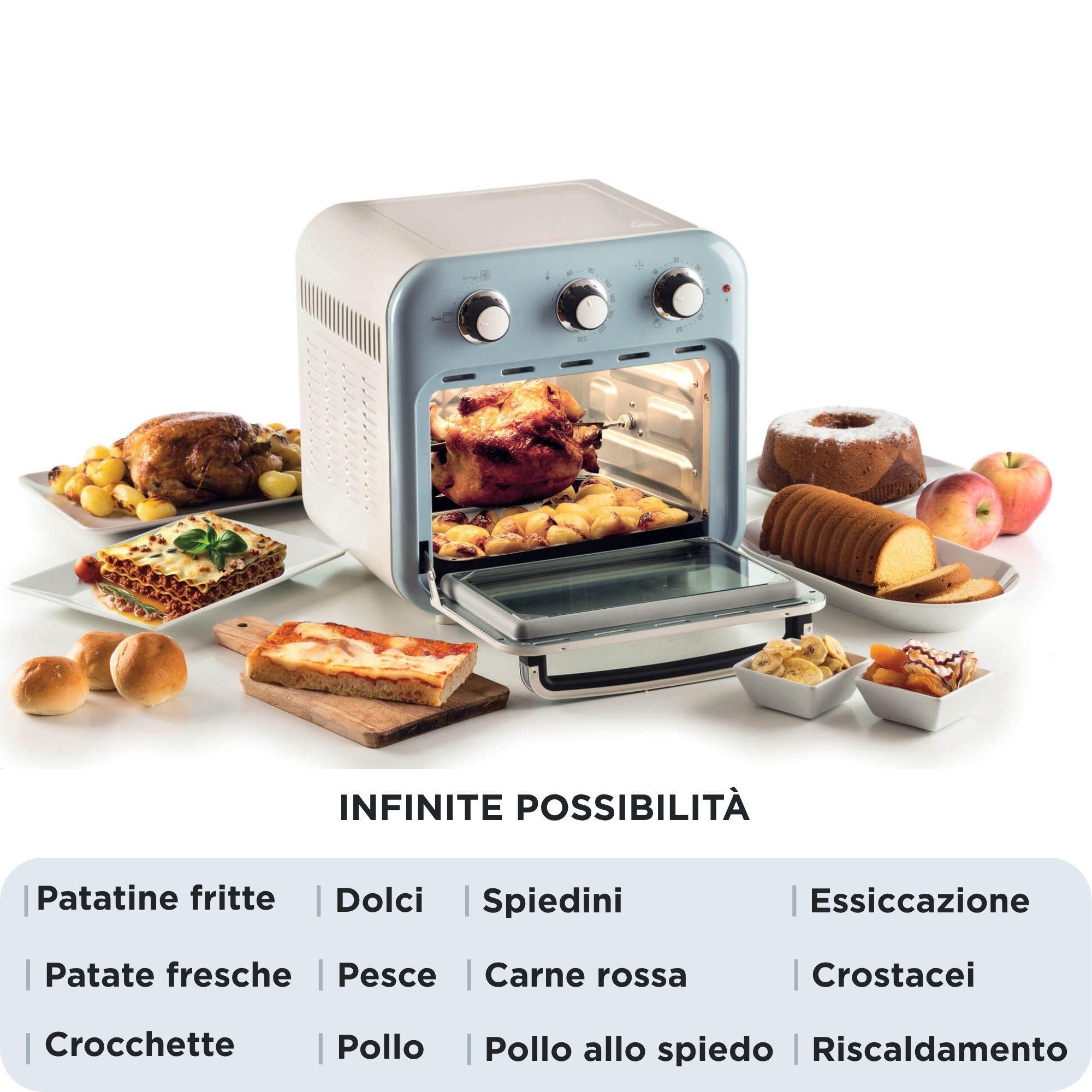 Fritadeira a Ar Independente ARIETE Vintage 4632/05 (1400 W - 230 °C - 80 °C - Azul Claro), miniatura 3