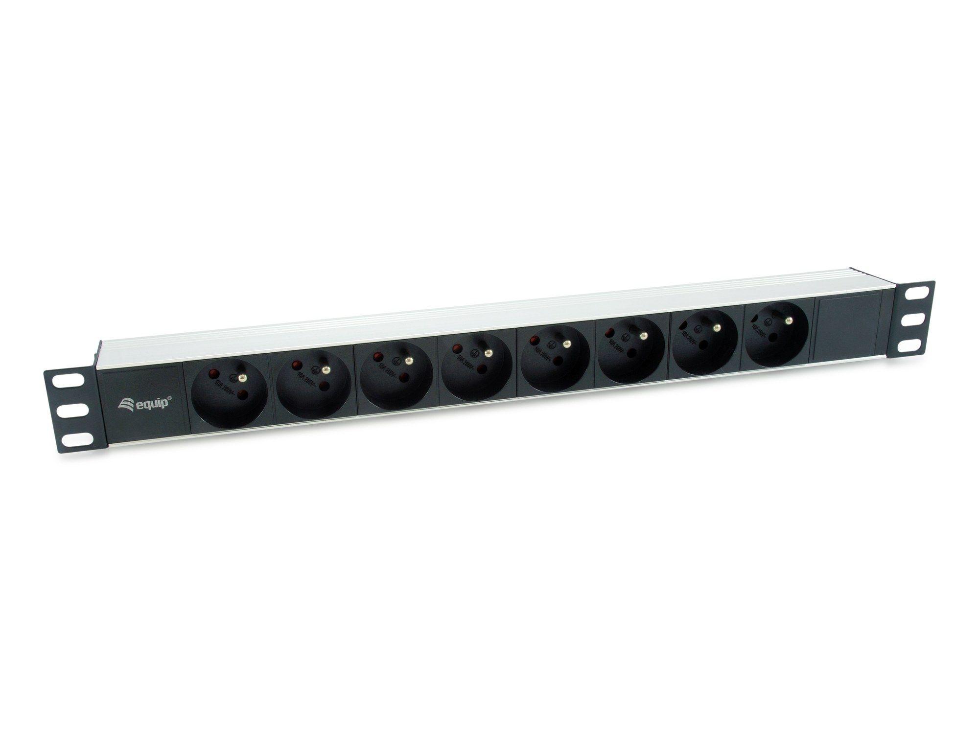 Unidade de Distribuição de Energia (PDU) EQUIP 333313 (Tipo F - Preto e Prateado)