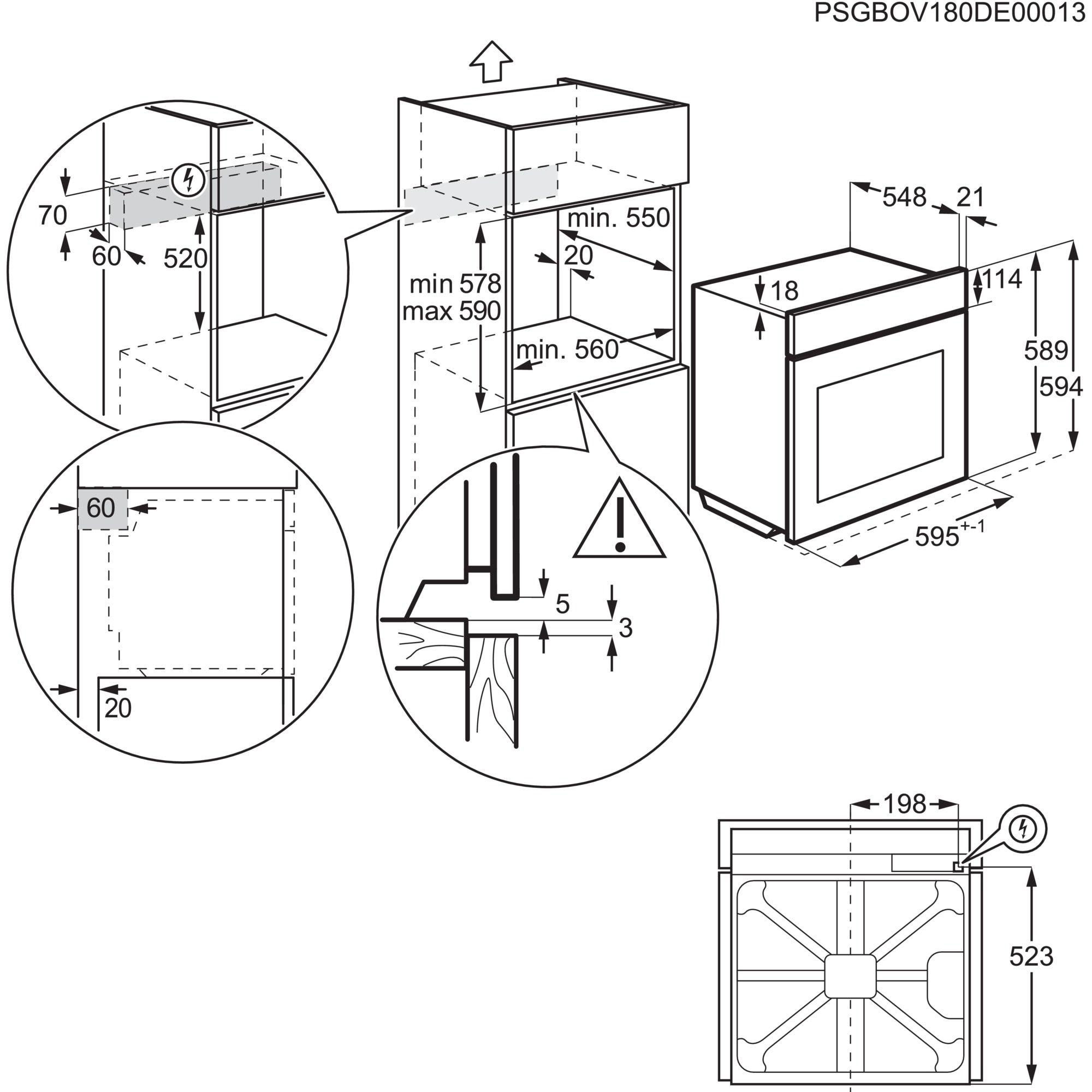 Forno de Encastre ELECTROLUX EOH4P10X (Forno elétrico - 72 l - Pirolítica - Inox), miniatura 2