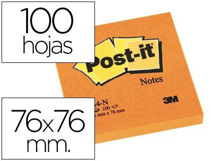 Bloco de Notas Adesivas POST-IT 7100172735 (76 x 76 mm - Laranja), miniatura 2