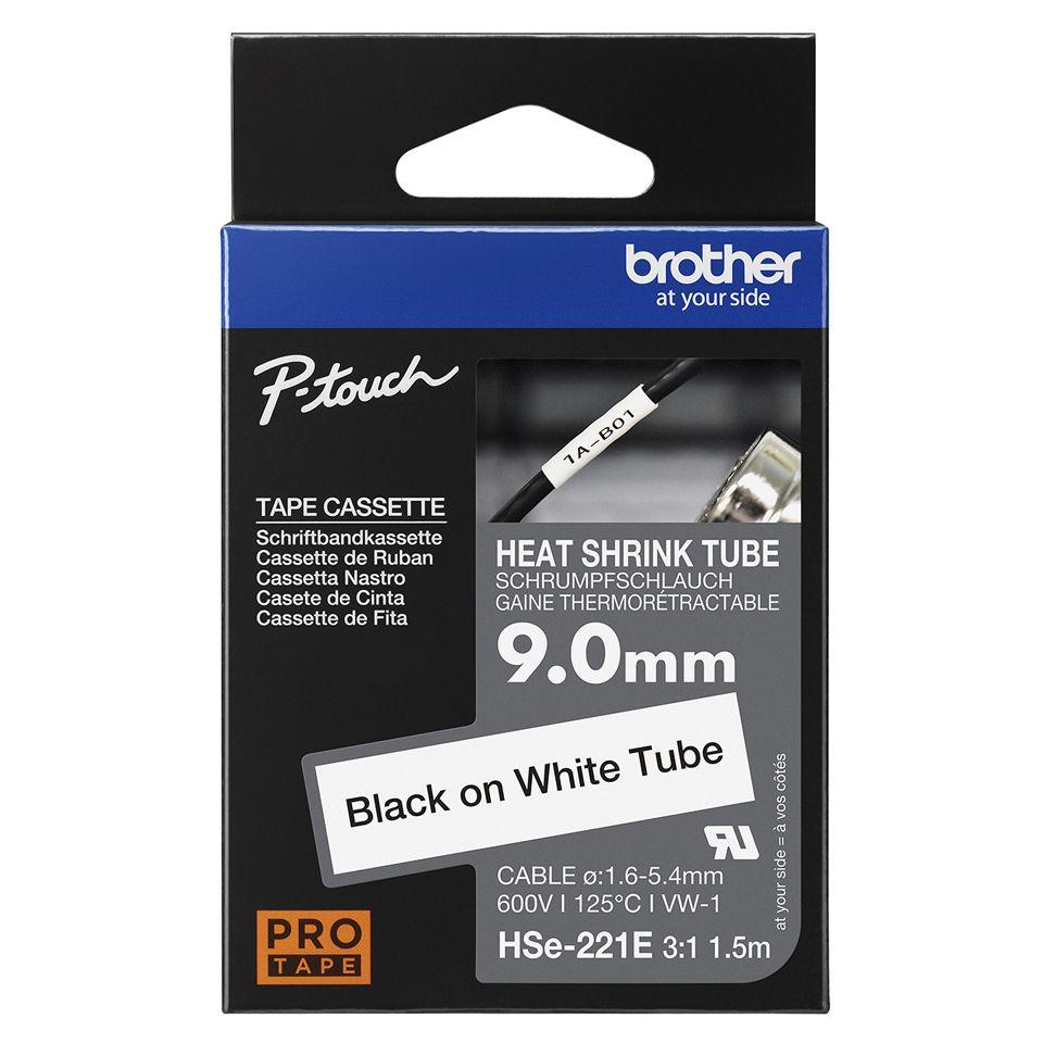 Fita de Impressão Termorretrátil BROTHER HSE-221E (Preto sobre Branco), miniatura 2