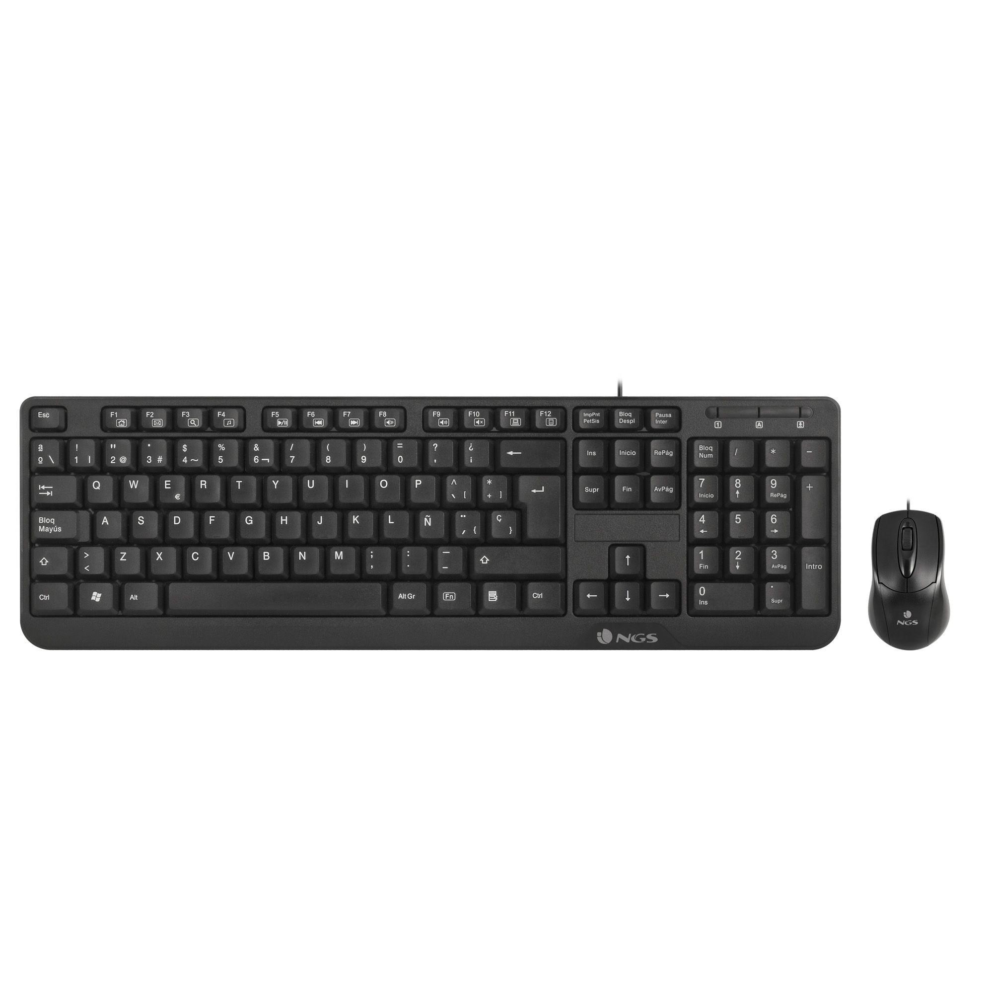 Teclado e Rato NGS Cocoa Kit (Português - Tamanho completo - USB - Preto), miniatura 2