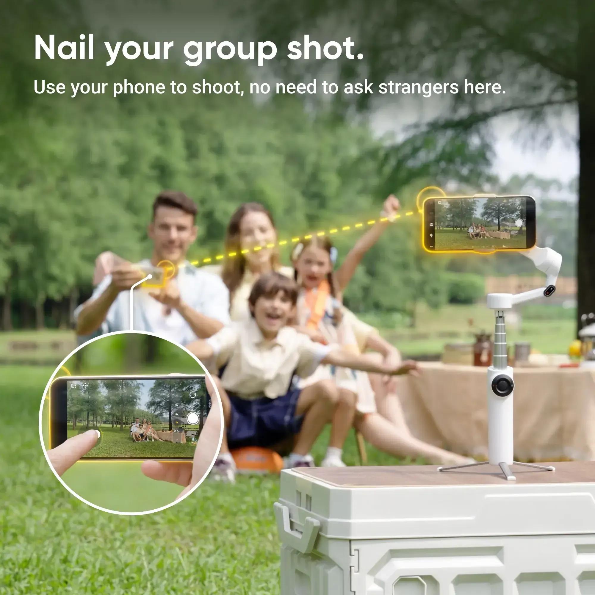 Estabilizador e Bastão de Selfies INSTA360 Flow 2 (USB - Cinzento Claro) — miniatura 5