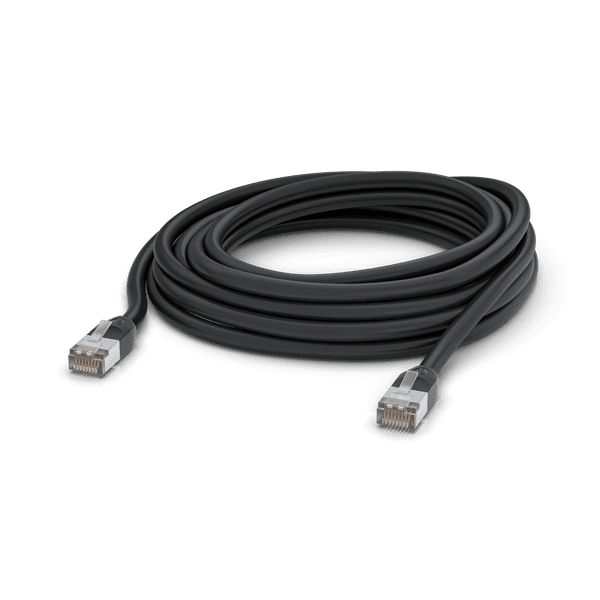 Cabo de Rede RJ45 para Exterior UBIQUITI UACC-CABLE-PATCH-OUTDOOR-8M-BK (8 m - Cat5e - RJ-45 - Preto)