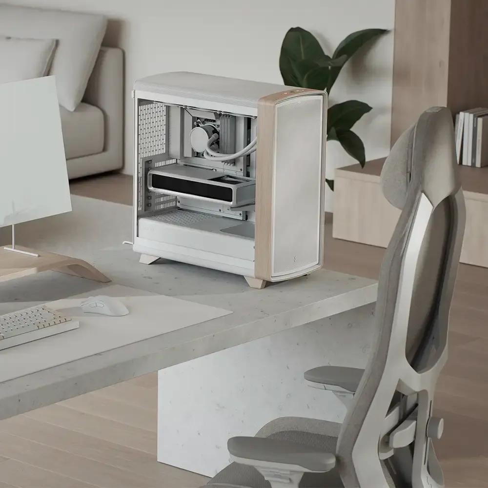 Caixa de Computador FRACTAL DESIGN Summit Chalk White TG Clear Tint (Midi Tower - Madeira, aço - 17,3 cm - Branco) — miniatura 3