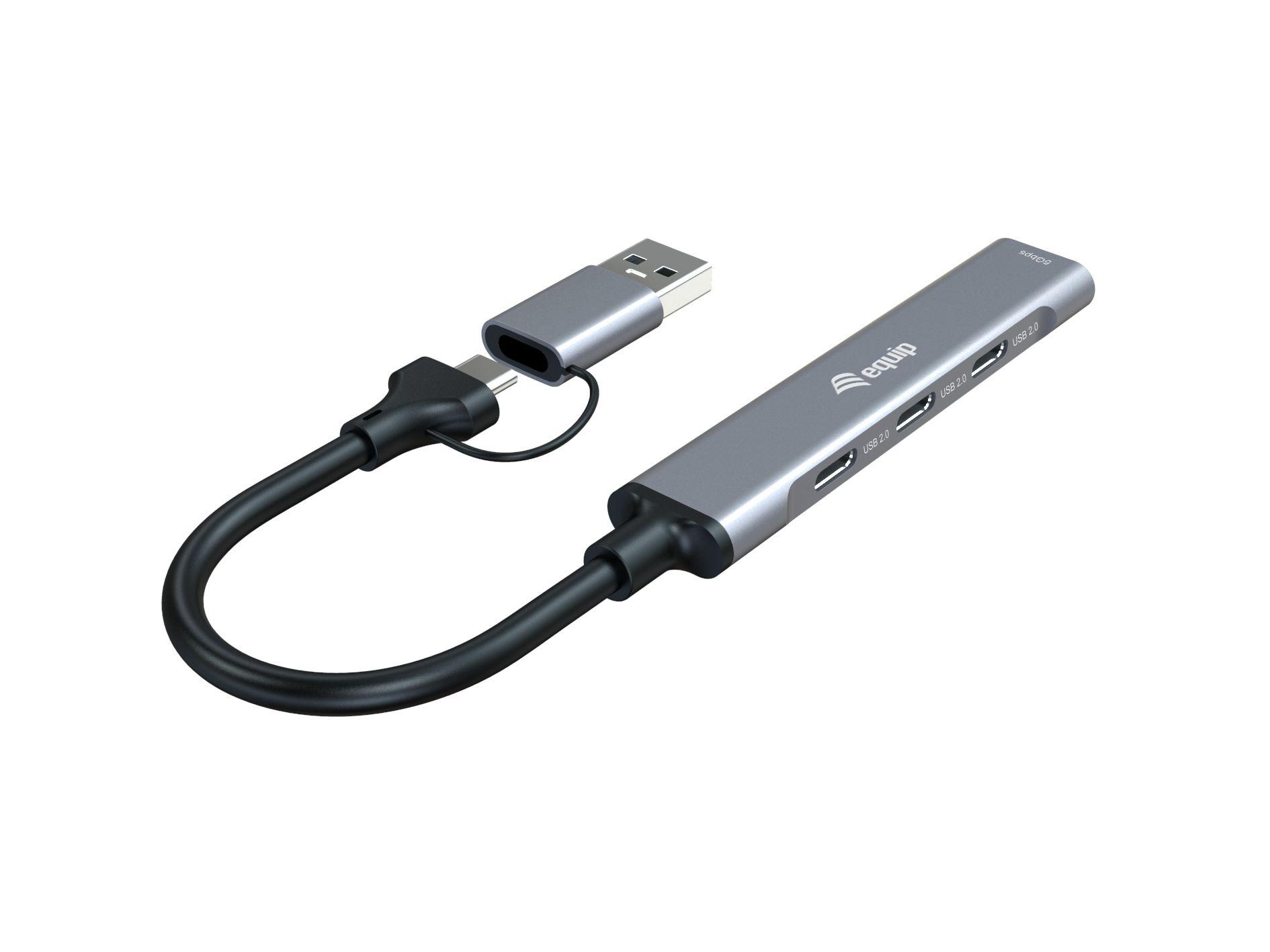 Hub USB-C EQUIP 128969 (USB 3.2 Gen 1 Type-C - Cinzento) — miniatura 2
