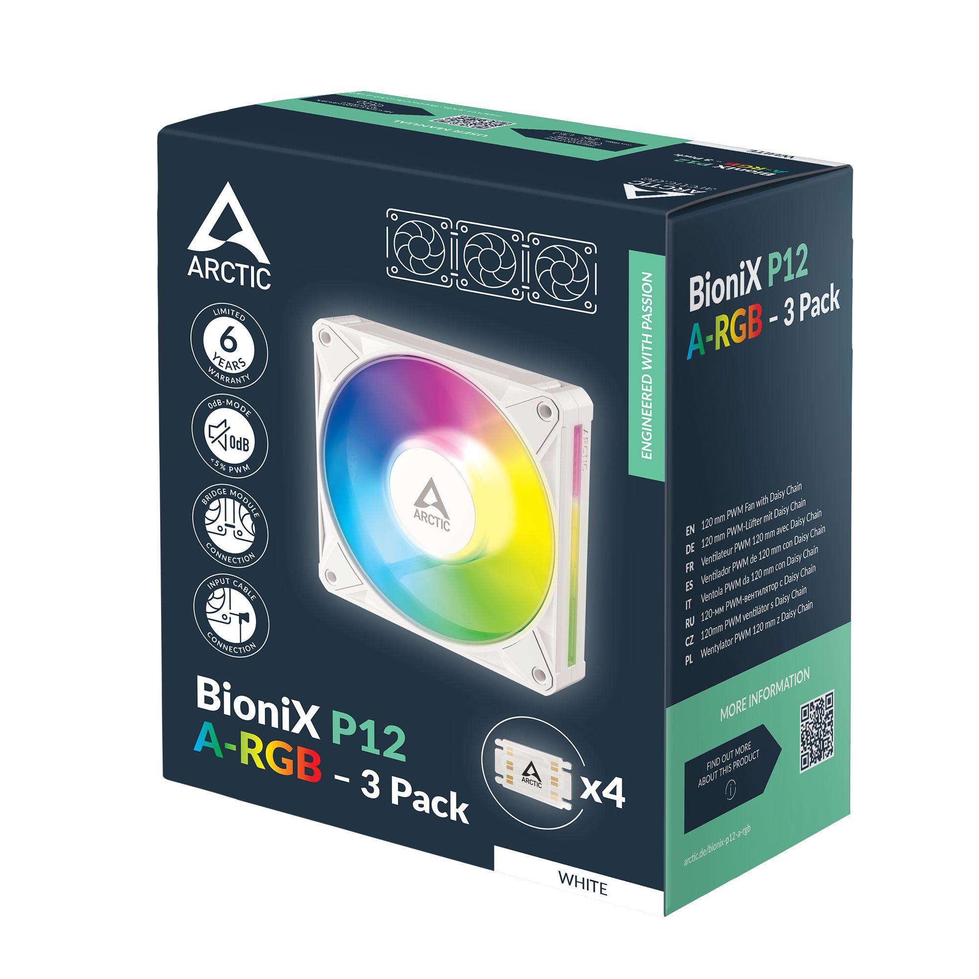 Conjunto de Ventoinhas para Caixa PC ARCTIC BioniX P12 A-RGB (Branco) — miniatura 10