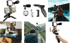 Kit de Iniciação para Vlogging LOGILINK AA0157 (Luz LED - Microfone - Pega)