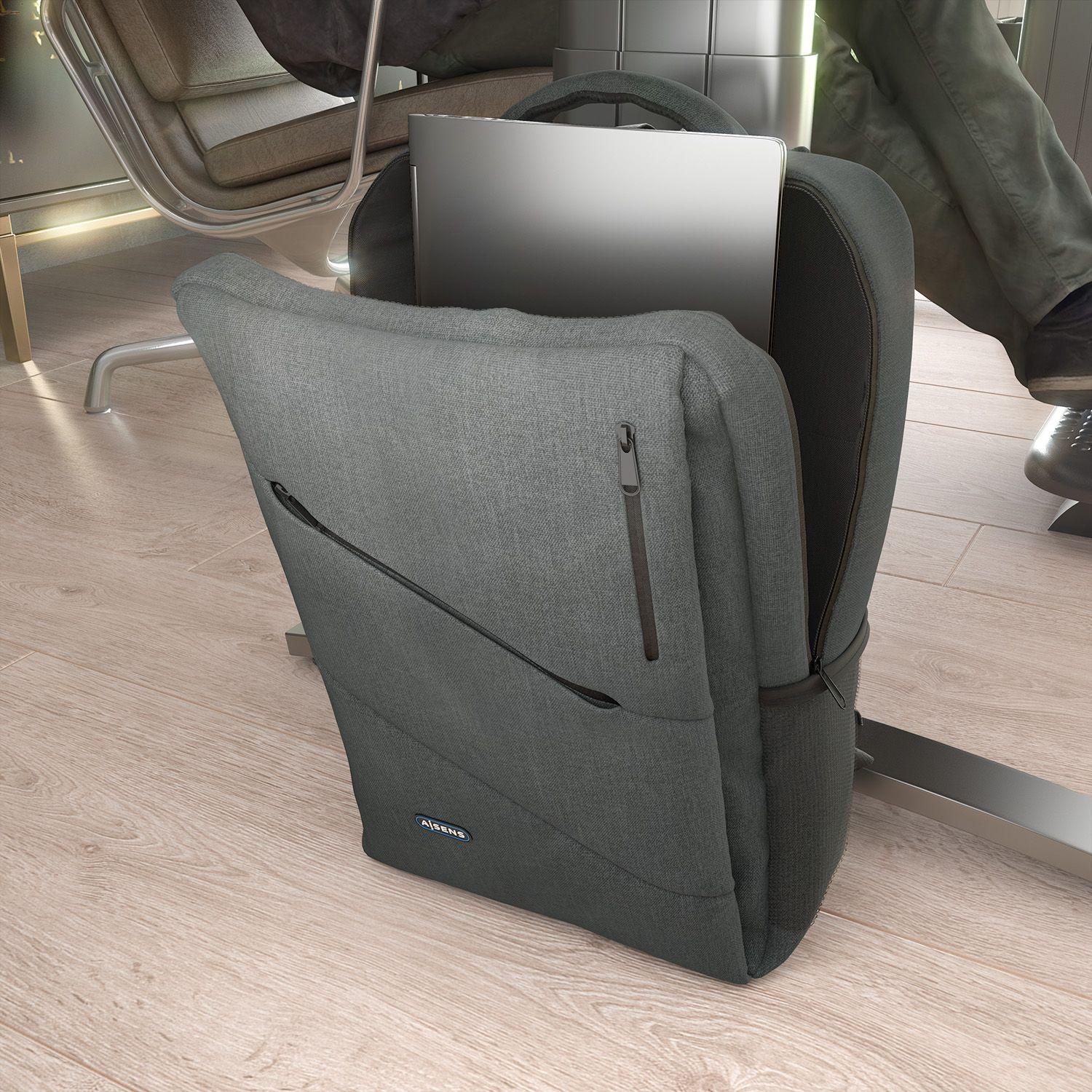 Mochila para Portátil AISENS ASBG-BP085-GR (15,6" - Poliéster - 39,6 cm - Cinzento), miniatura 5