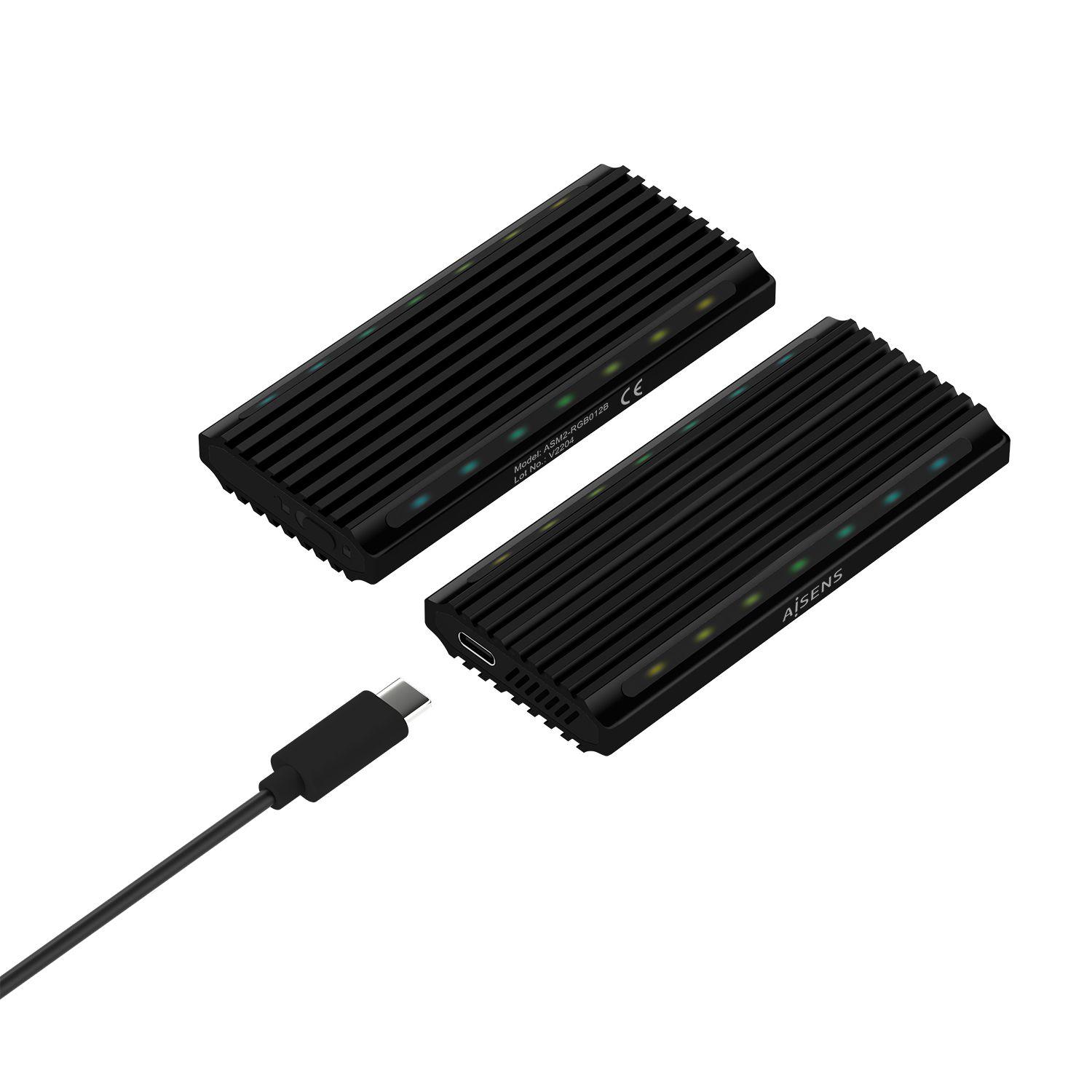 Caixa Externa M.2 SSD AISENS ASM2-RGB012B (M.2 - USB-C USB 3.2 Gen 2 - Preto) — miniatura 3