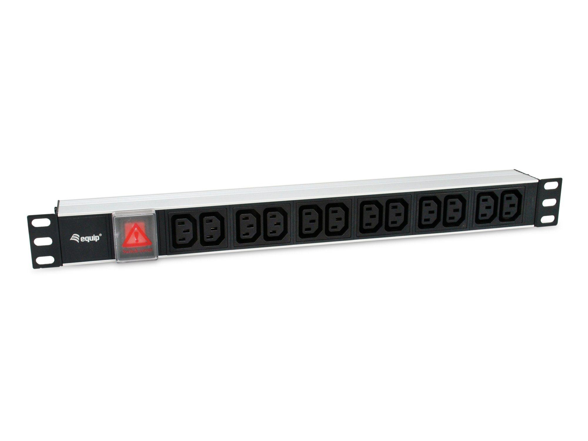 Unidade de Distribuição de Energia EQUIP 333318 (Rack 19" 1U - 12x IEC C13 - Preto e Prateado)