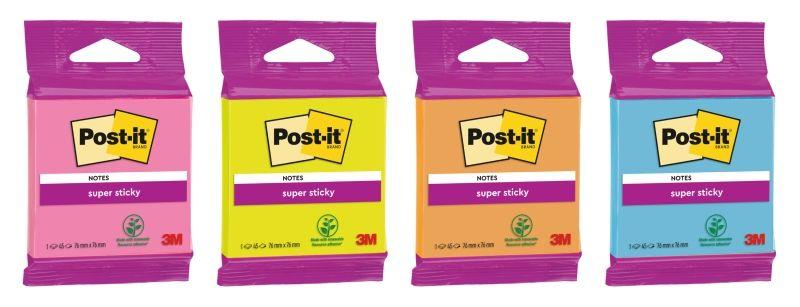 Bloco de Notas Adesivas POST-IT BP1203 Super Sticky (Cores Sortidas)