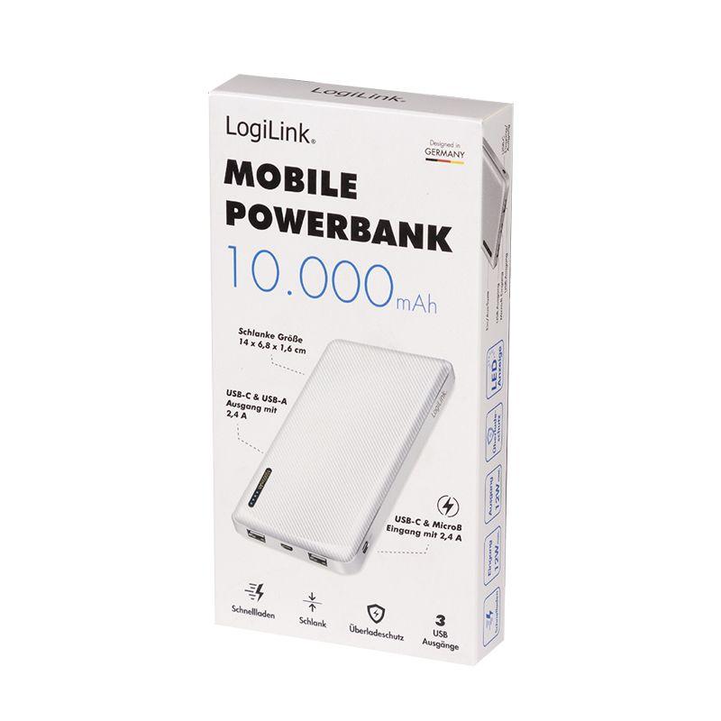 Power Bank LOGILINK PA0328WRF (10000 mAh - Até 12 W - Micro-USB + USB Type-C - Branco), miniatura 9