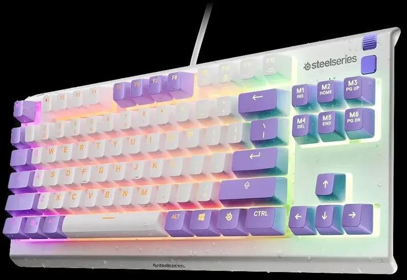 Teclado STEELSERIES Apex 3 TKL Amethyst (US - TKL, sem teclado numérico - RGB personalizável, 8 zonas - Branco) — miniatura 3