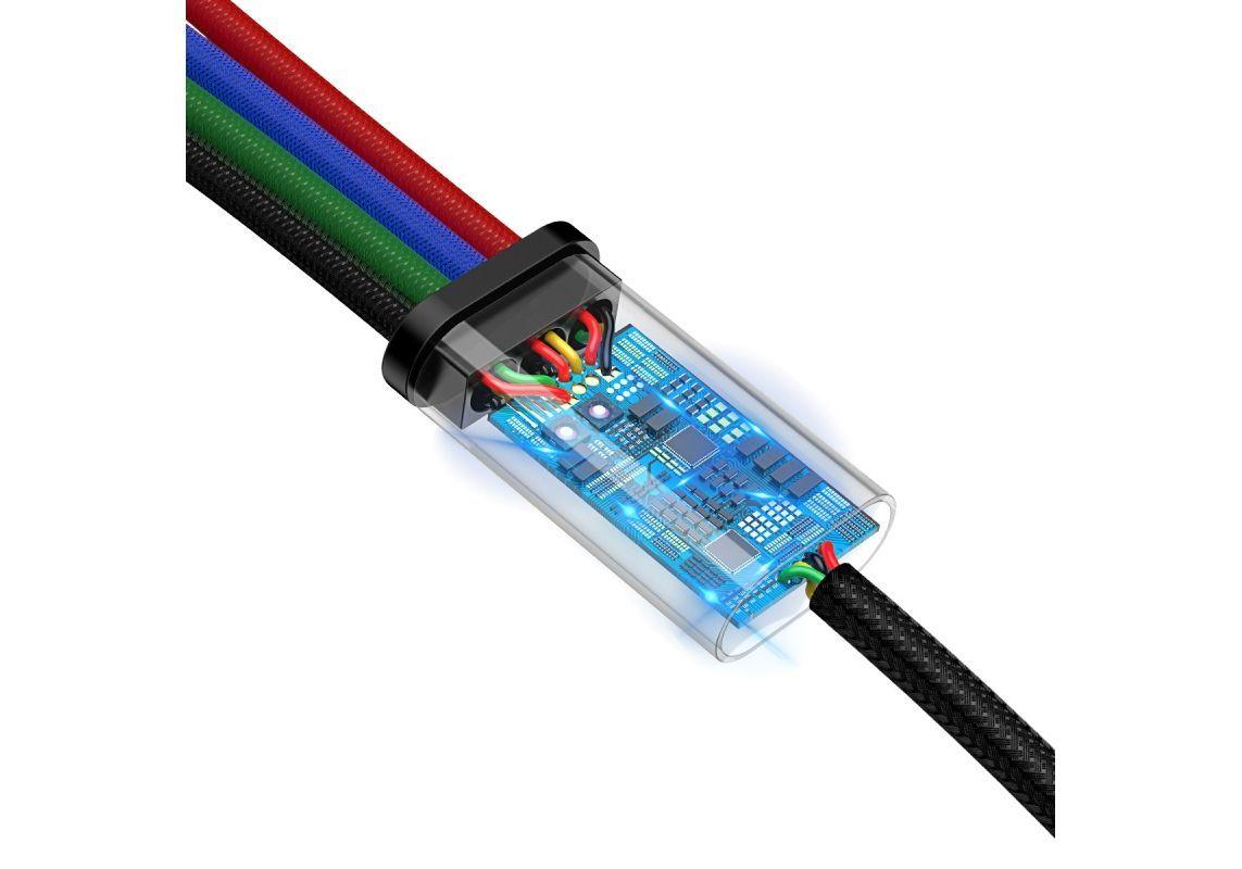 Cabo USB BASEUS Rapid 4 em 1 CA1T4-B01 (1,2 m - USB A - Preto) — miniatura 2