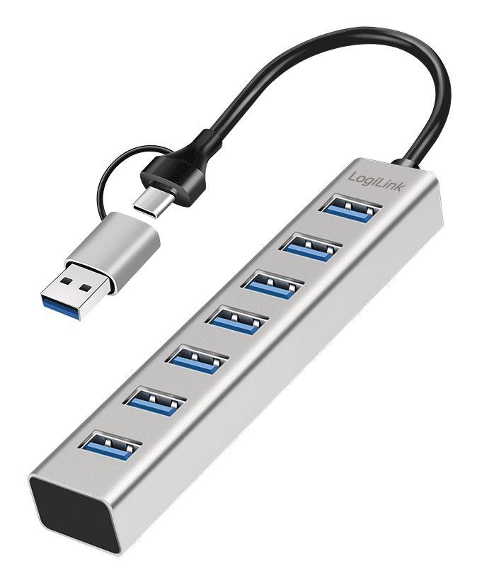 Hub USB LOGILINK UA0441 (0,15 m - Android, ChromeOS, iOS, iPadOS - Cinzento)