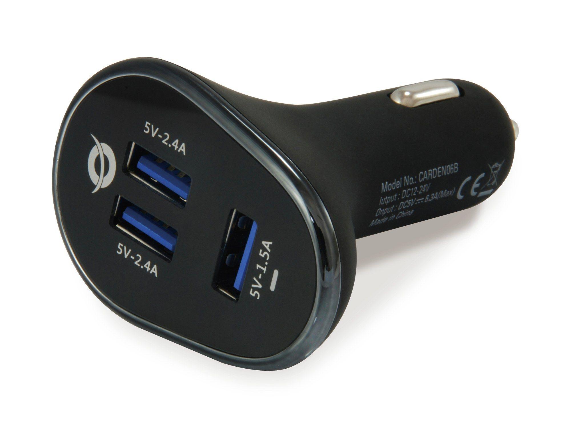 Carregador de Isqueiro CONCEPTRONIC CARDEN06B (31,5 W - Preto)