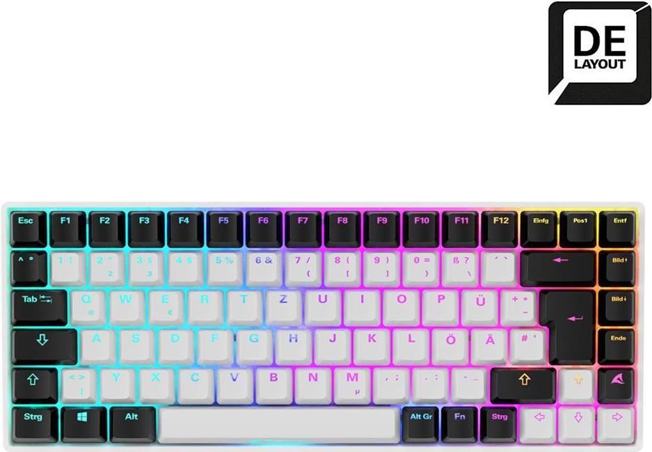 Teclado SHARKOON SKILLER SGK50 S3 (Alemão - Gateron Yellow - 75% - Branco)