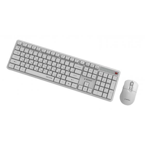 Teclado e Rato GEMBIRD KBS-WMS-01-W-CYRL (Tamanho completo - RF sem fios - Sem fios - Branco), miniatura 2