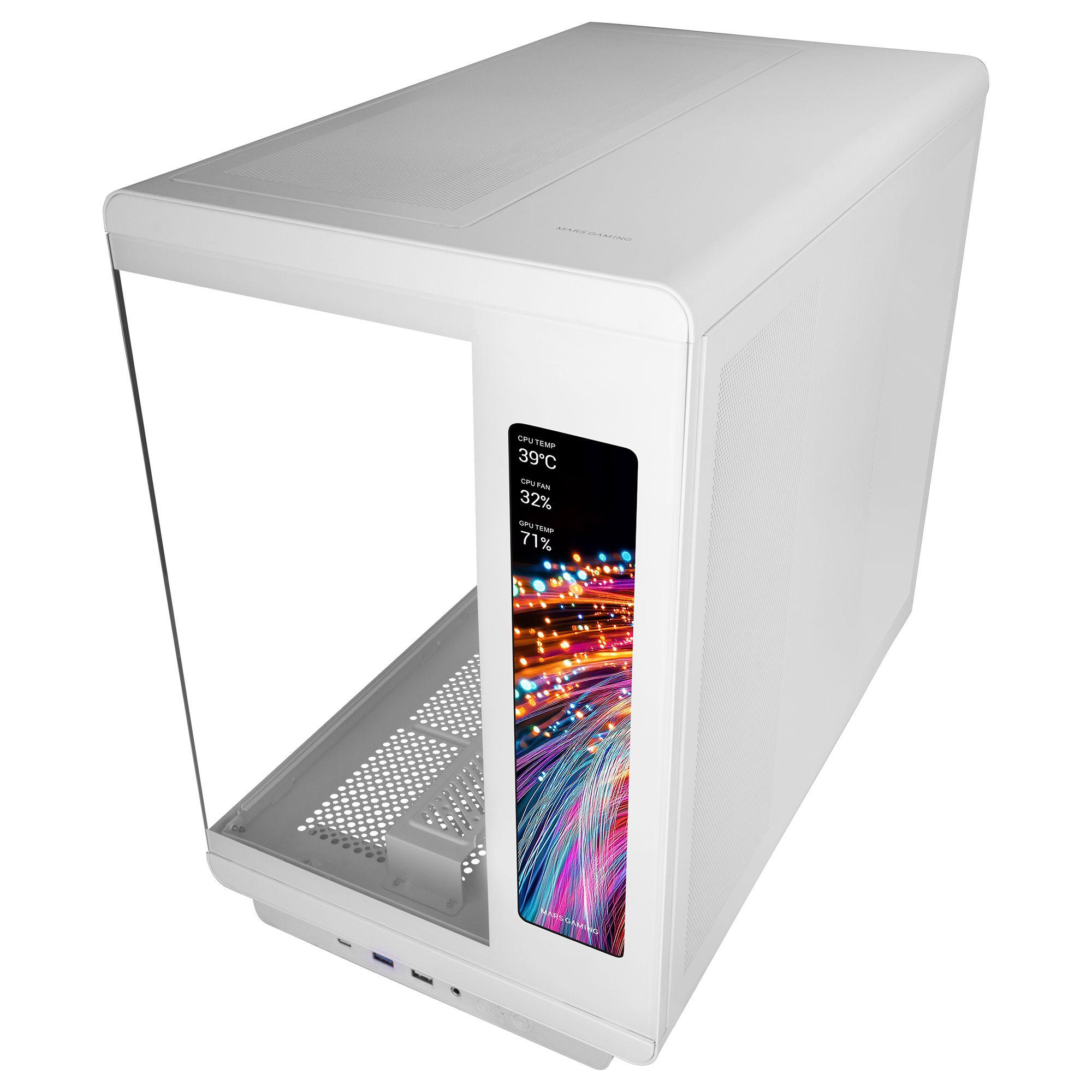 Caixa PC Gaming MARS GAMING MC-REVMAXW (Midi Tower - Ecrã LCD IPS 11,8" - Branco), miniatura 8