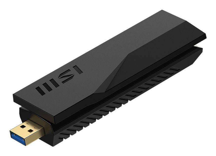 Adaptador de Rede USB MSI BE6500 (Wi-Fi 7 - 2880 Mbit/s - 1 unidade - Preto), miniatura 3