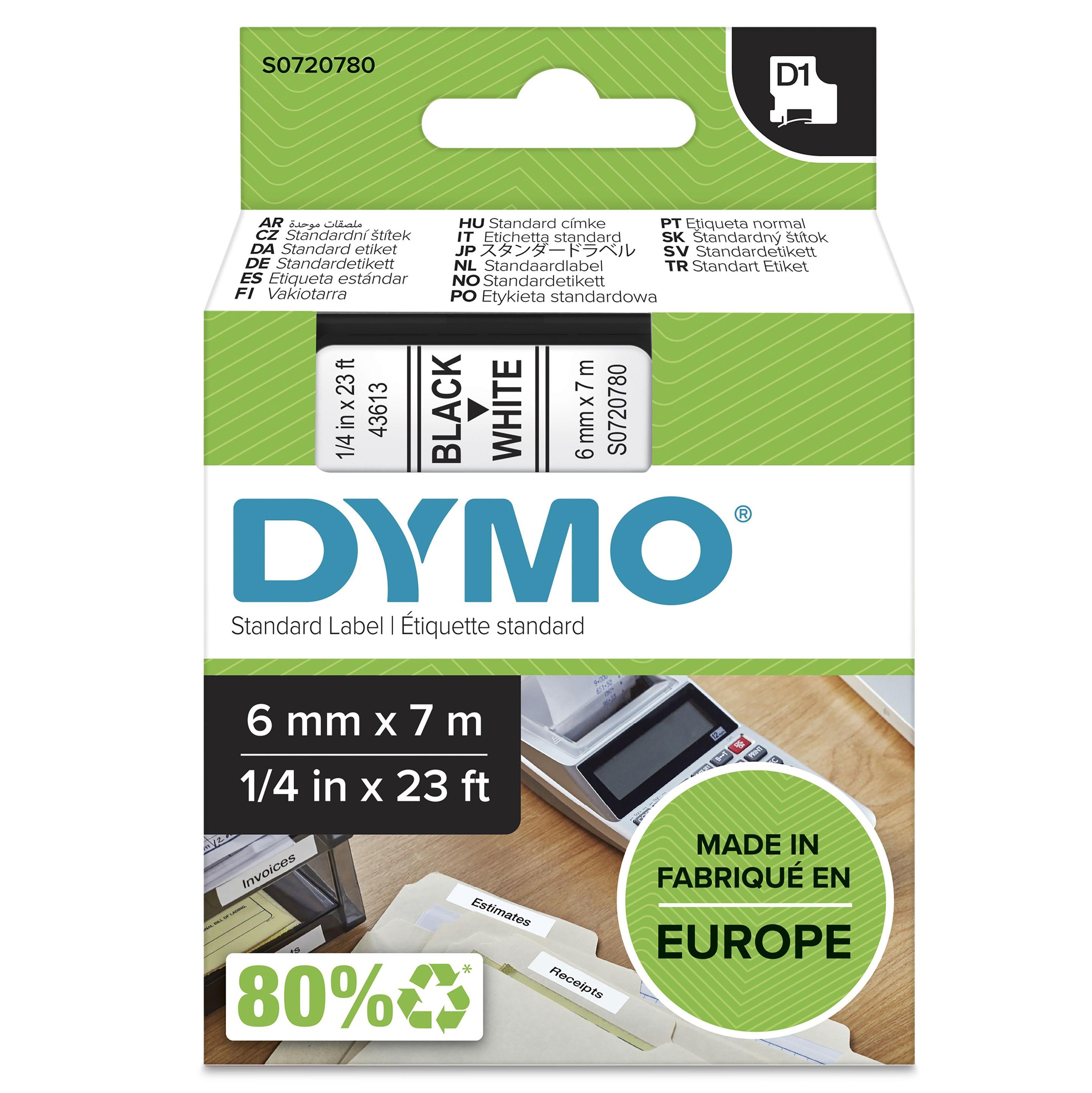 Fita de Impressão DYMO D1 S0720780 (Preto sobre Branco)