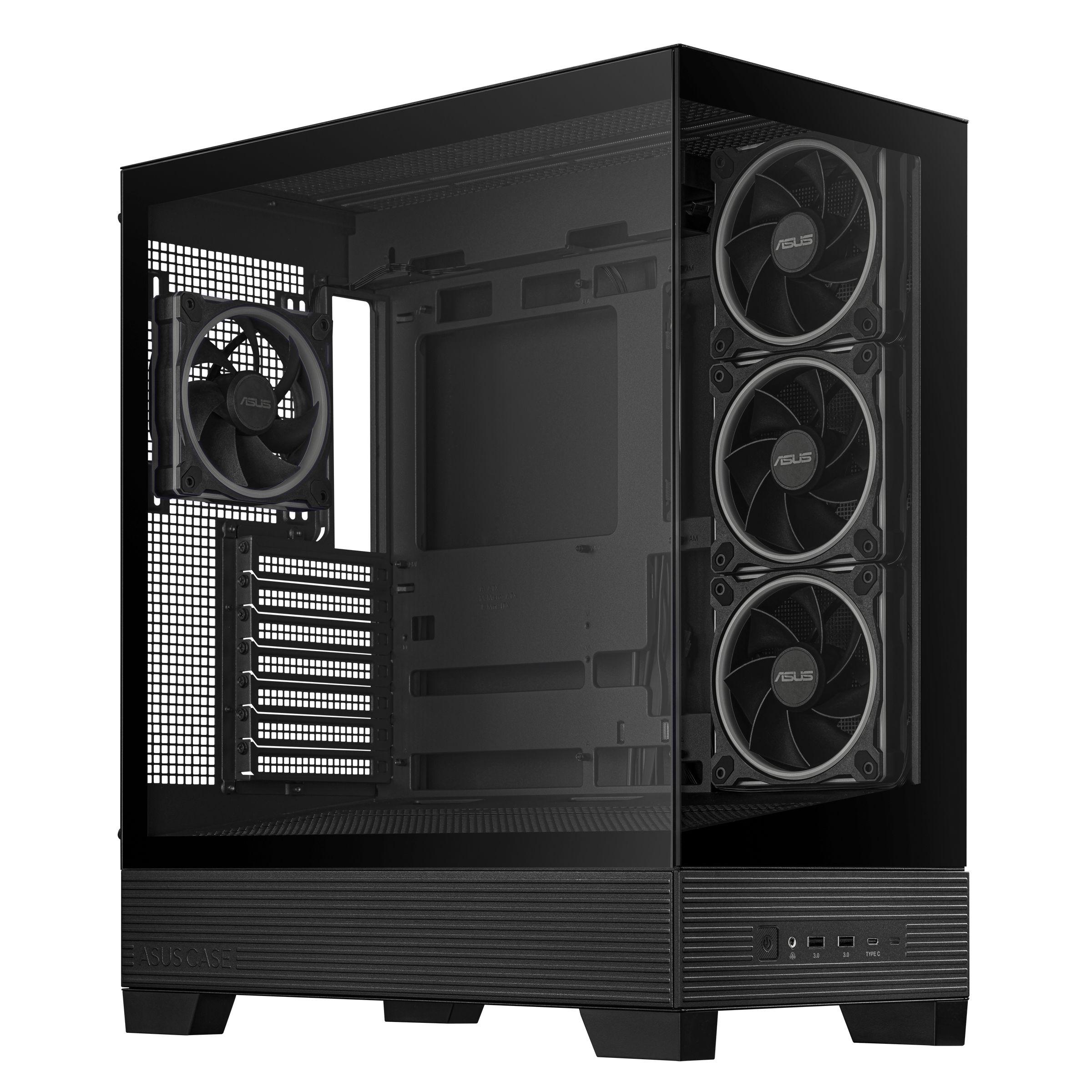 Caixa PC ASUS A31 Plus TG ARGB (ATX, micro ATX, Mini-ITX - Midi Tower - Metal - Preto) — miniatura 7