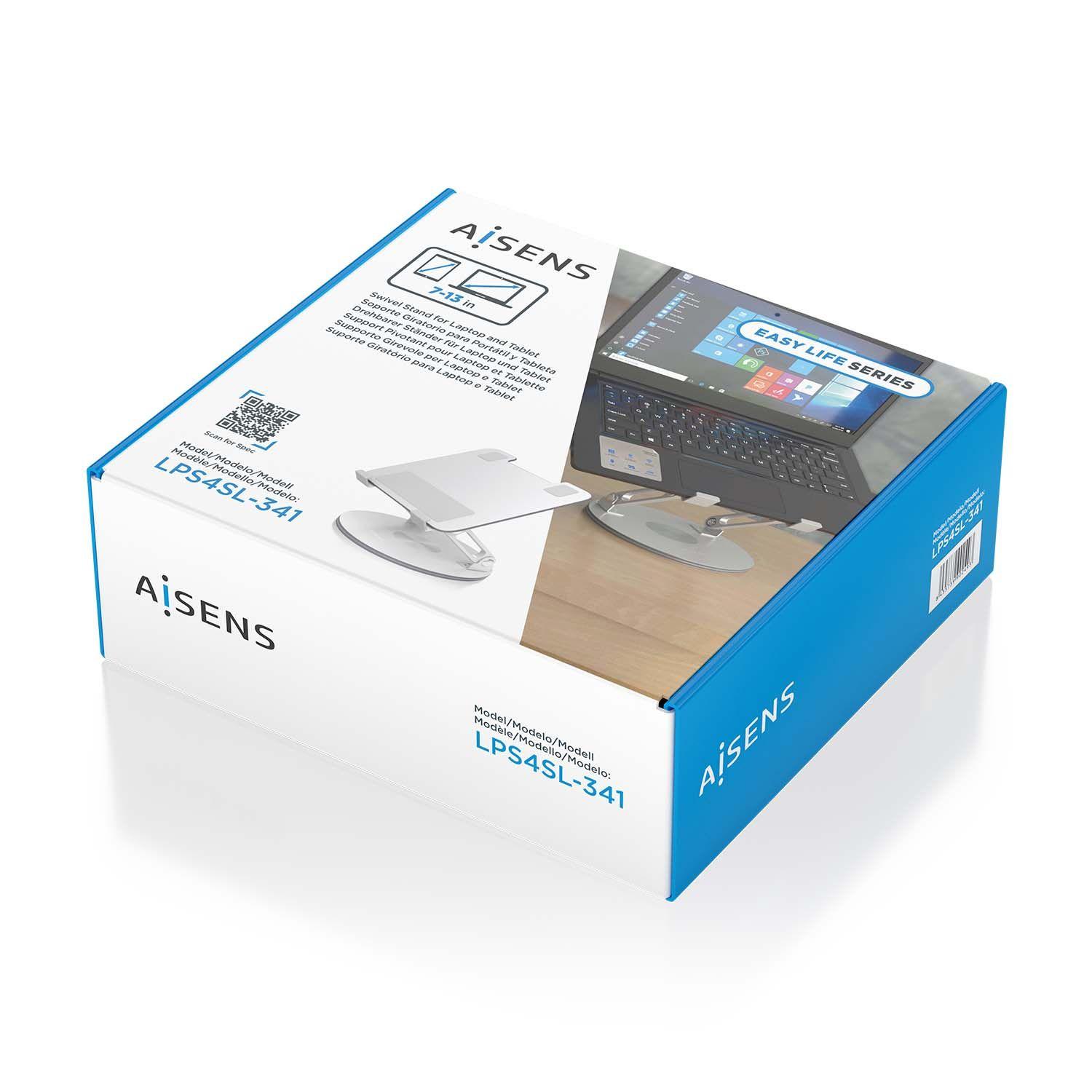 Suporte de Mesa para Portátil e Tablet AISENS LPS4SL-341 (33 cm - 2 kg - Prateado), miniatura 7