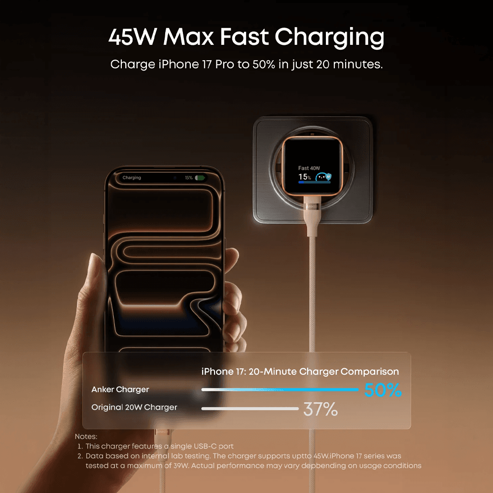 Carregador USB-C ANKER Nano A121DG21 (45 W - 1x USB-C - Branco), miniatura 3