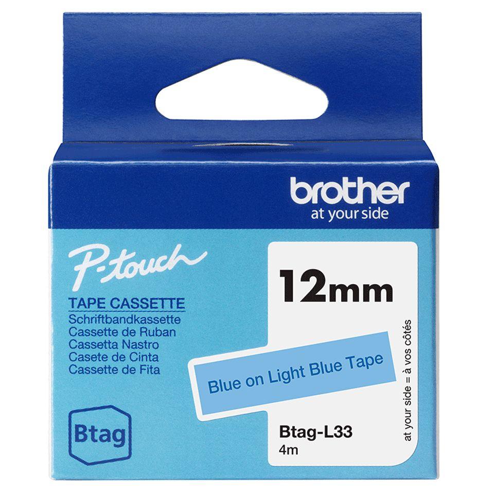 Fita de Impressão BROTHER BTAG-L33 (Azul sobre Azul Claro)