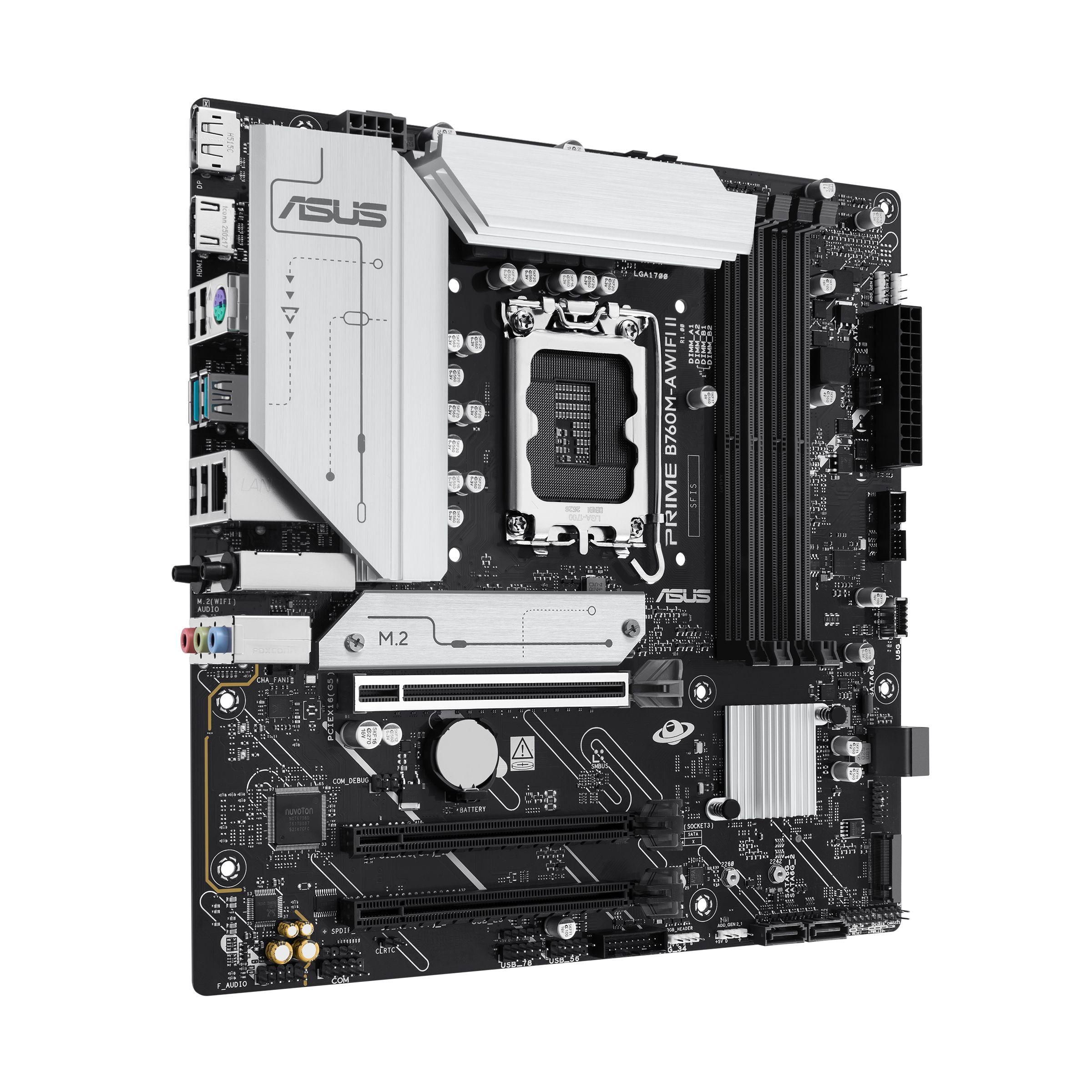 Motherboard ASUS PRIME B760M-A WIFI II (LGA 1700 - micro ATX - Duplo canal - Preto), miniatura 2