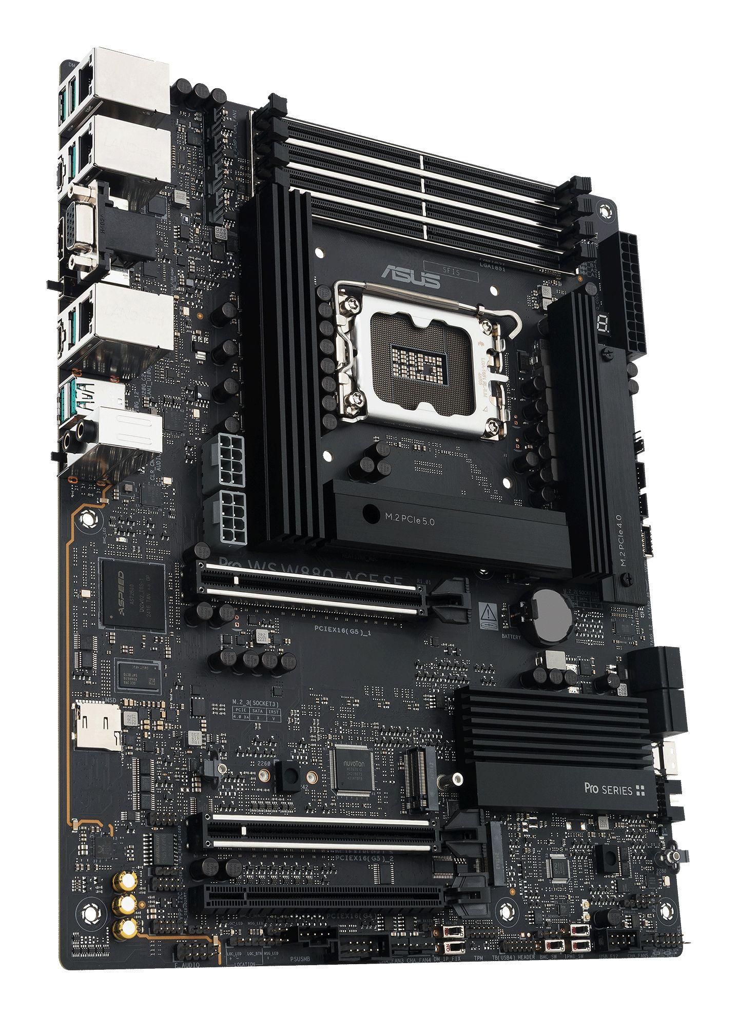 Motherboard ASUS PRO WS W880-ACE SE (LGA 1851 (Socket V1) - Intel Core Ultra - ATX - Cinzento), miniatura 4