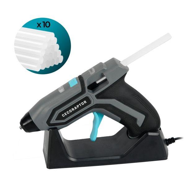 Pistola de Cola Quente CECOTEC CecoRaptor Perfect Fix 360 X-Treme (3,7 V - Lítio recarregável - Preto e cinza)