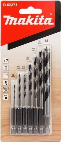 Conjunto de Brocas para Madeira MAKITA D-62371 (2-8 mm - Encaixe Hexagonal 1/4")