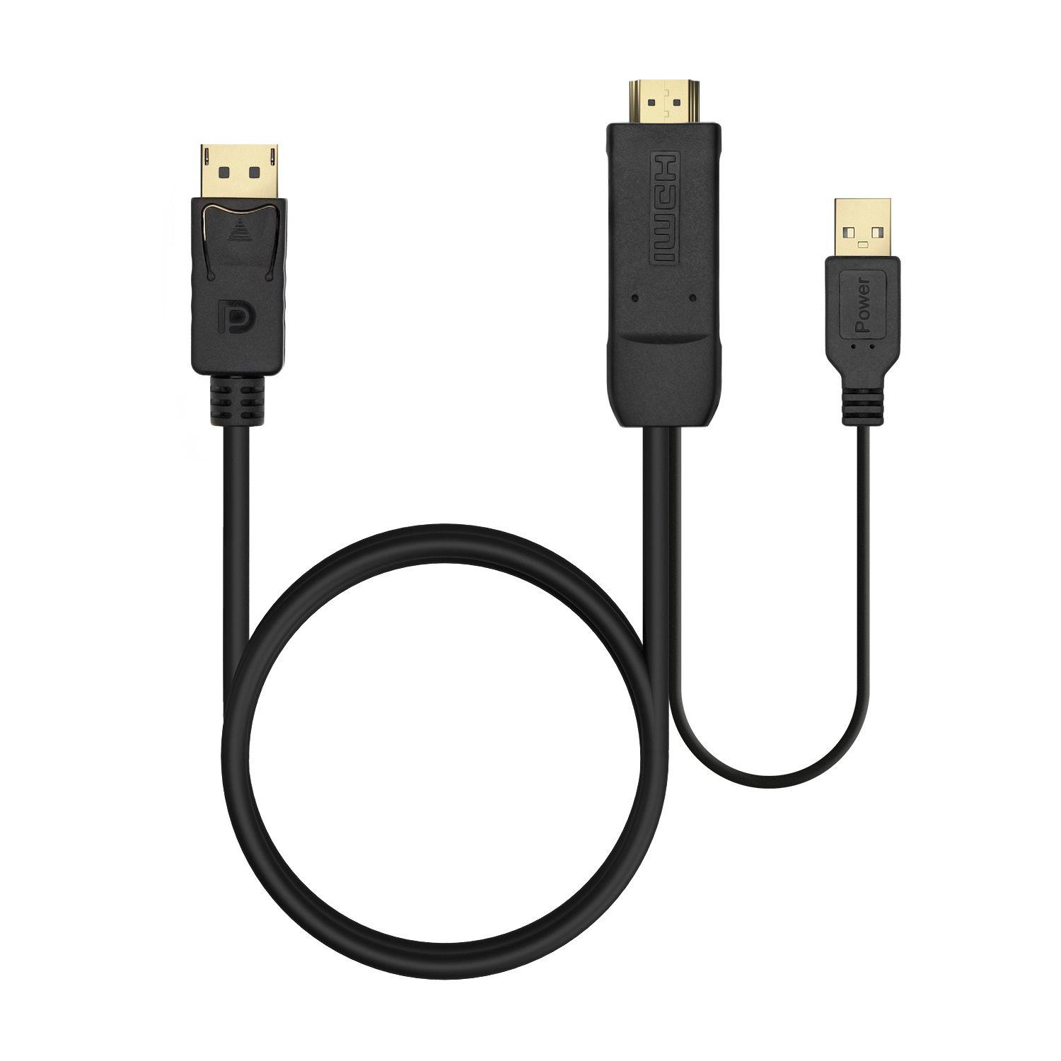 Cabo Conversor Ativo AISENS A122-0641 (1,8 m - DisplayPort + USB Type-A - HDMI Type A - Preto), miniatura 3