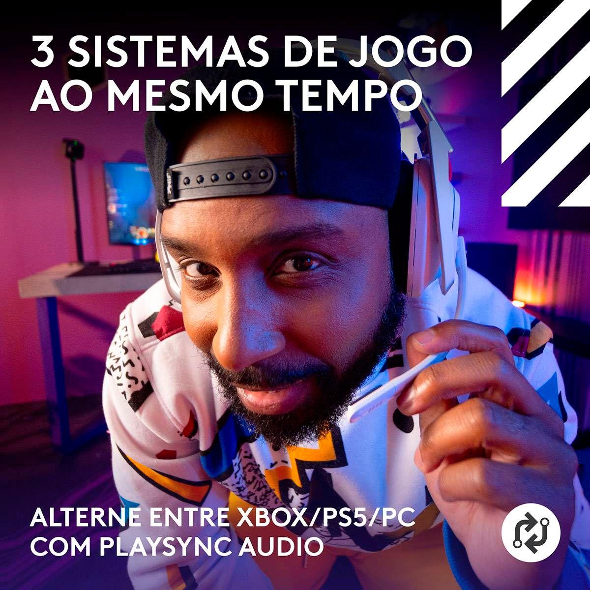 Headset Gaming LOGITECH G Astro A50 X LIGHTSPEED (Binaural - Sem fios - Circum-aural - Branco) — miniatura 3