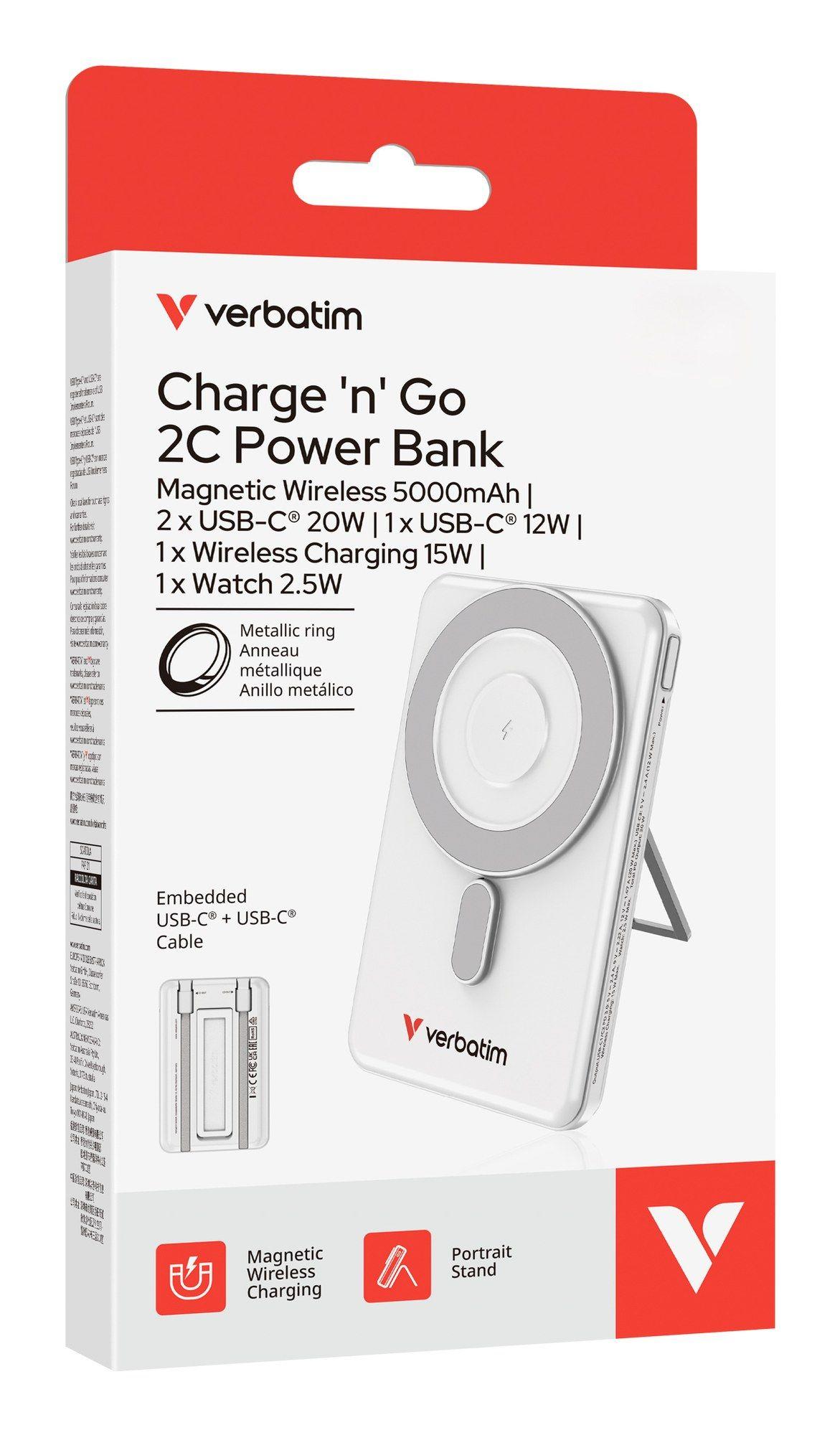 Powerbank VERBATIM Charge 'n' Go 2C 5000mAh (5000 mAh - 15 W - USB Type-C - Prateado), miniatura 4