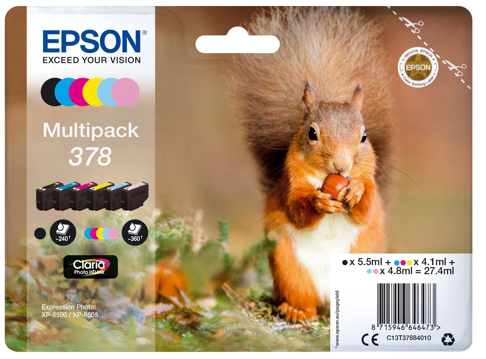 Pack de 6 Tinteiros EPSON 378 (XP-8500/XP-15000 - 6 Cores)