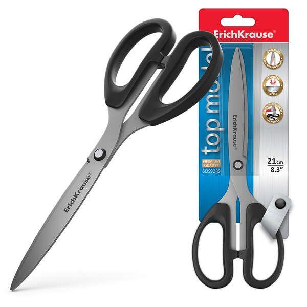 Tesoura ERICHKRAUSE Top Model (Aço inoxidável - 21 cm - Preto)