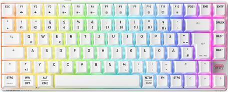 Teclado CHERRY XTRFY K33 Compact Wireless (DE - Rubberdome - Compacto - Branco)