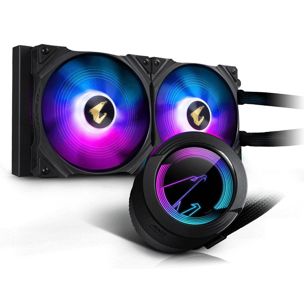 Refrigerador Líquido CPU GIGABYTE AORUS WATERFORCE 280 (2150 RPM - Multi - Altura 14 cm - Preto)