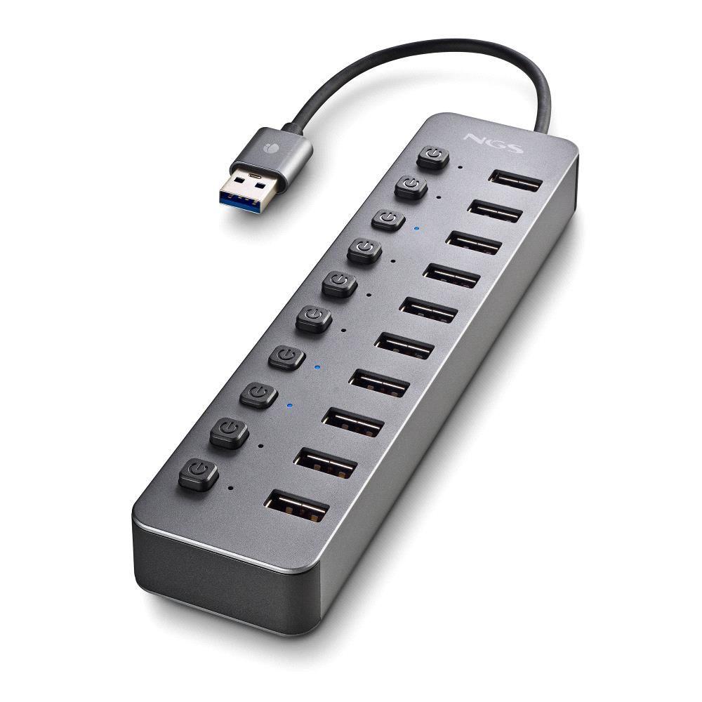 Hub USB NGS IHUB10 (0,18 m - USB 3.0 - Preto) — miniatura 2