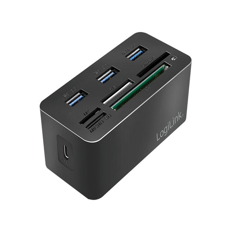 Hub USB-C LOGILINK CR0046 (0,6 m - Preto)