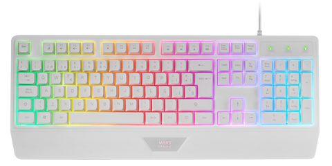 Teclado MARS GAMING MK124 (Espanhol - Interruptor de membrana - Tamanho completo - Branco)