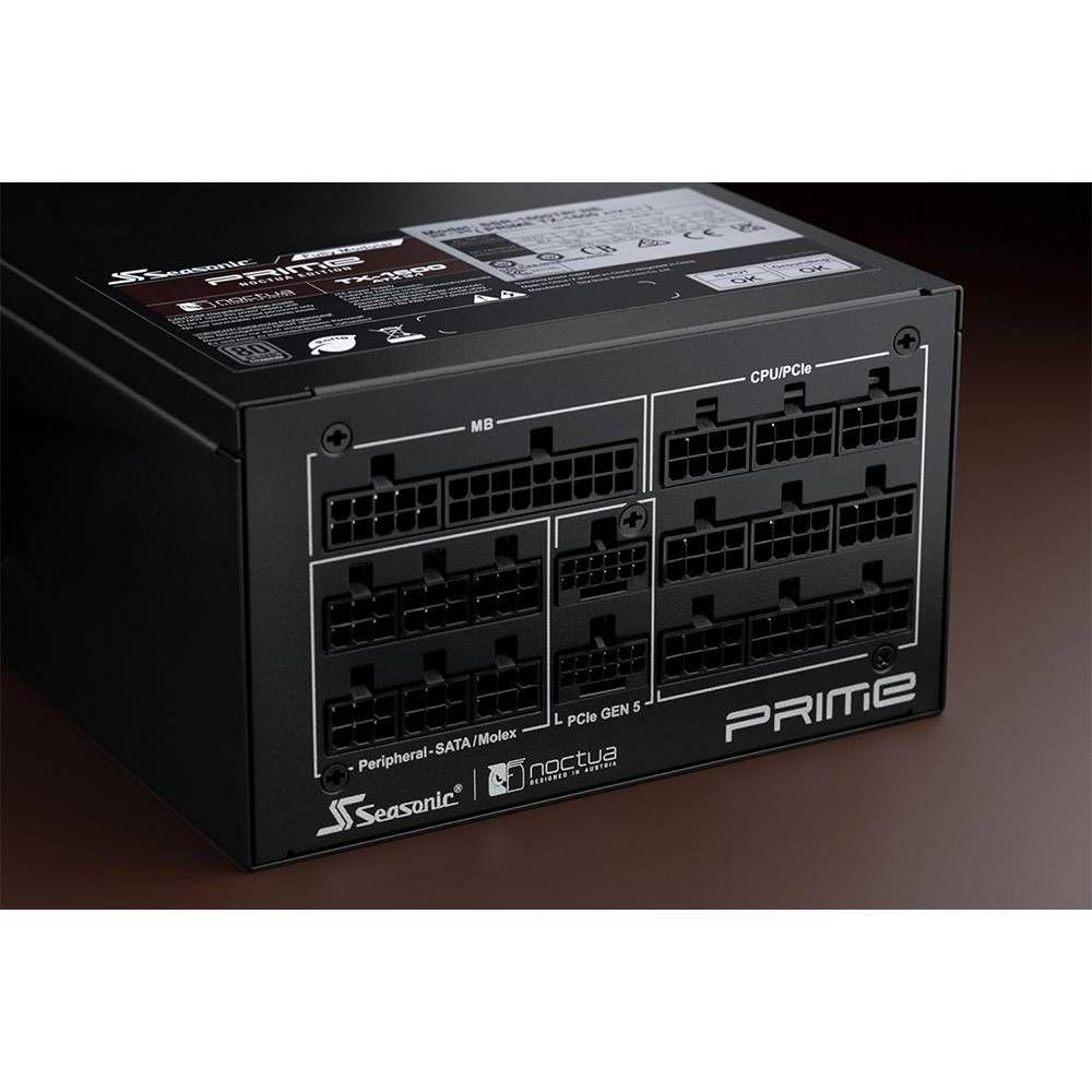 Fonte de Alimentação SEASONIC PRIME TX-1600 Noctua Edition (ATX - 1600 W - 80 PLUS Titanium - Preto), miniatura 4