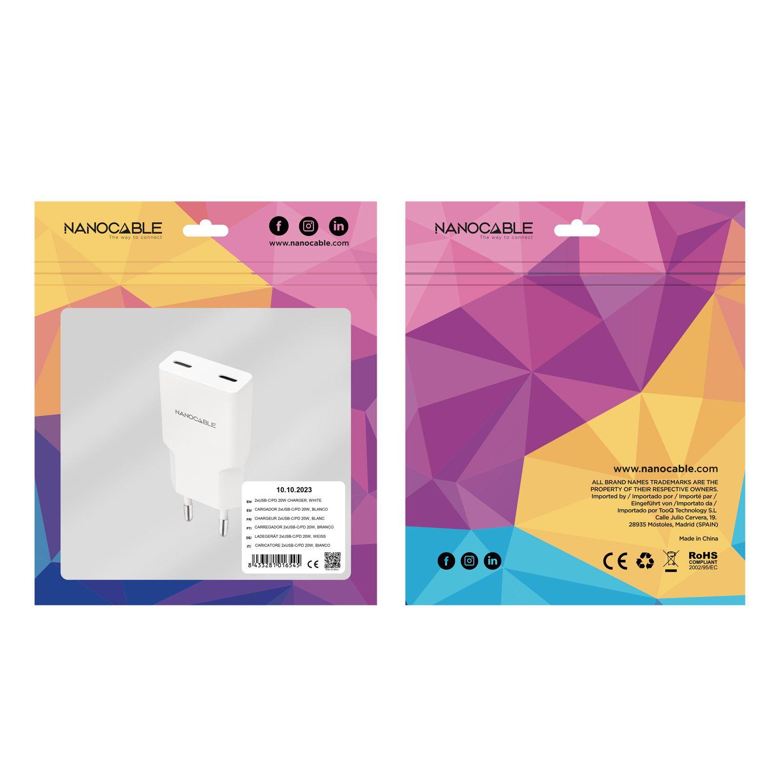 Carregador de Parede NANOCABLE 10.10.2023 (20 W - Até 20 W - Branco) — miniatura 5