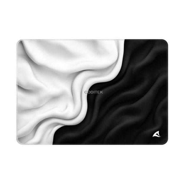 Tapete de Rato SHARKOON SKILLER SGP35 D1 (M - Borracha antiderrapante - Diferentes tipos de rato - Preto e Branco)