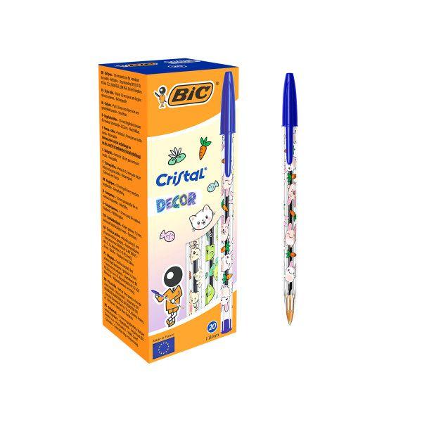 Esferográfica BIC Cristal Decor Kawaii (Ponta 1 mm - Traço 0,4 mm - Tinta Azul)