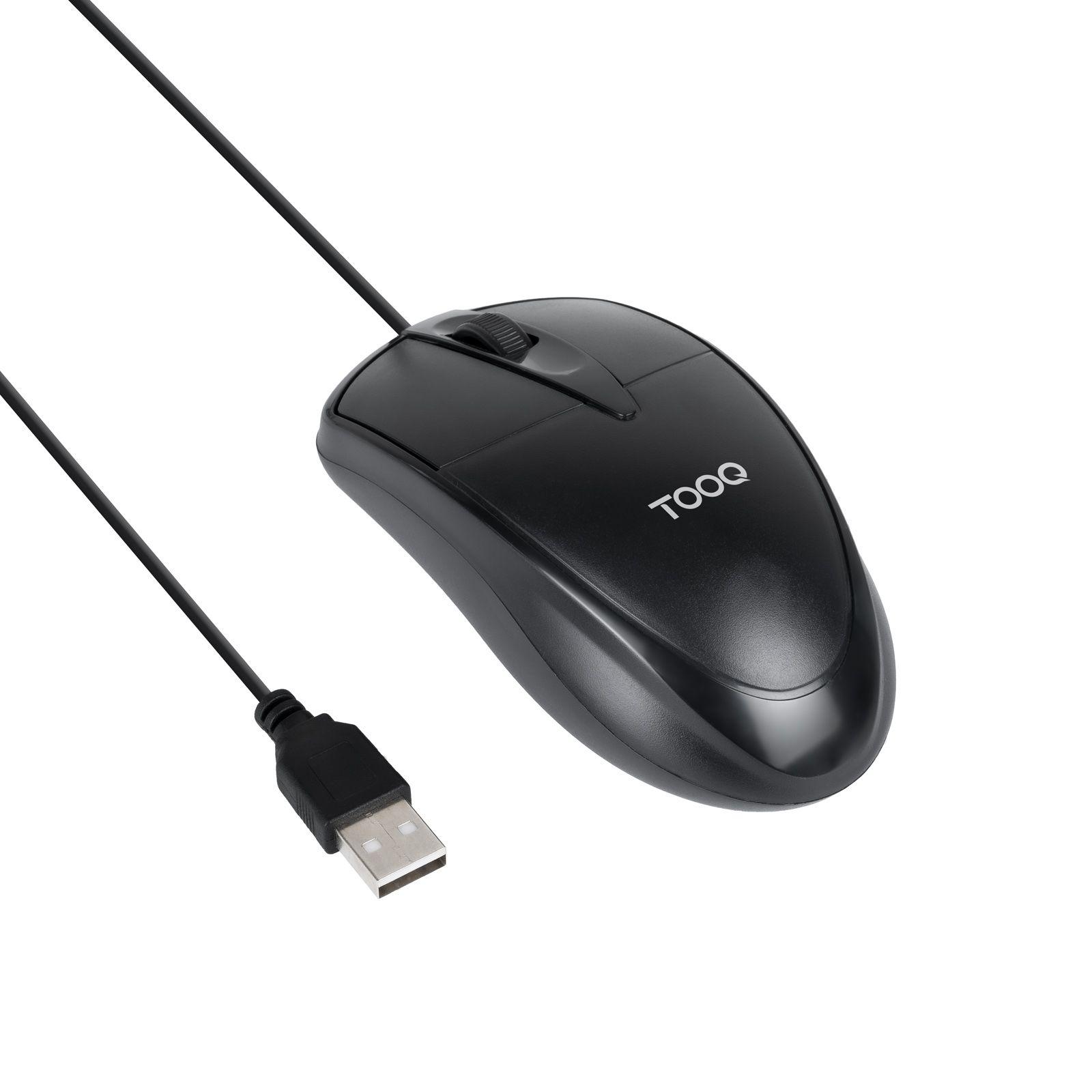 Rato TOOQ TQM-1001-B (Ambidestro - 1000 DPI - Ótico - Preto)